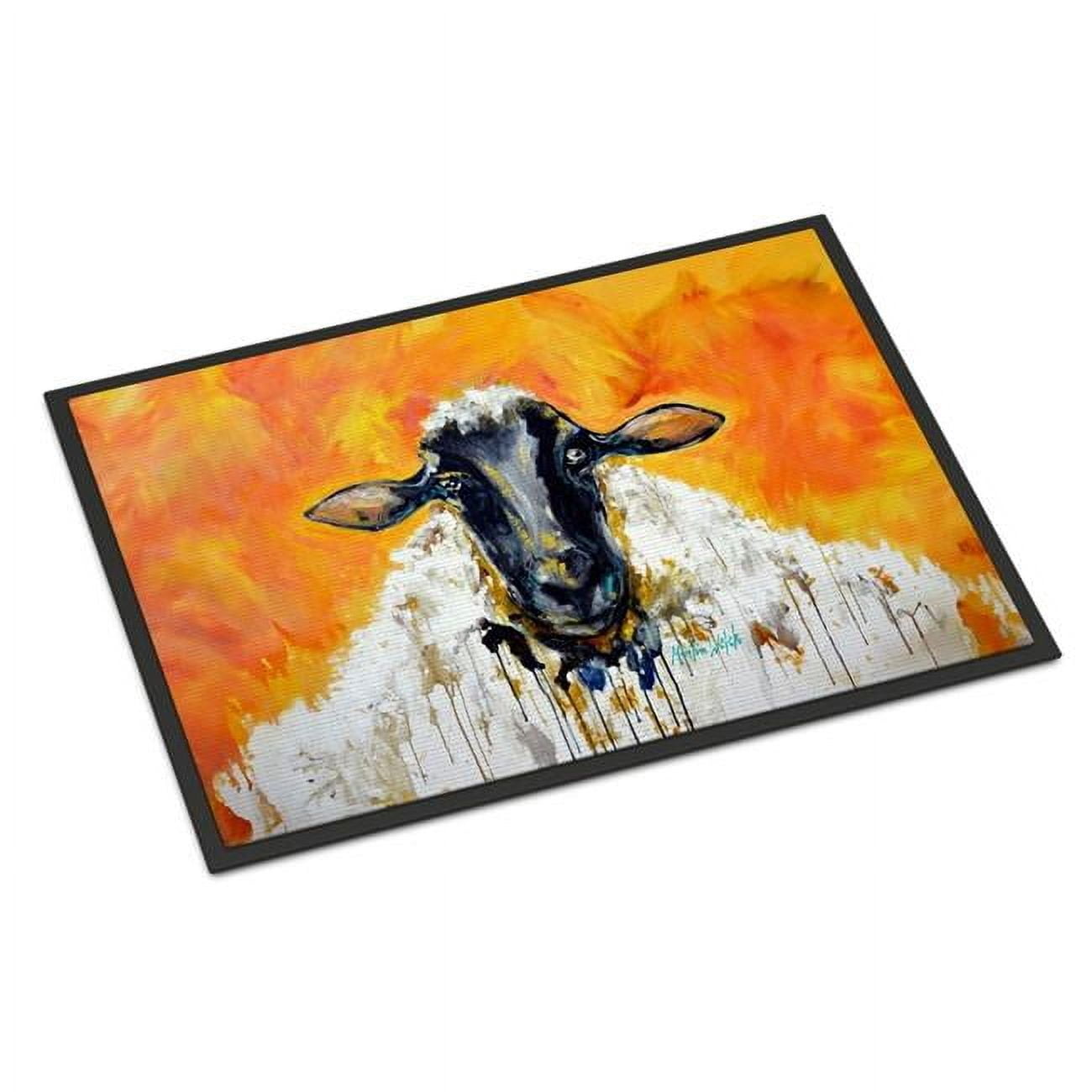Carolines Treasures MW2109MAT 18 x 27 in. Peach Wool Sheep Doormat