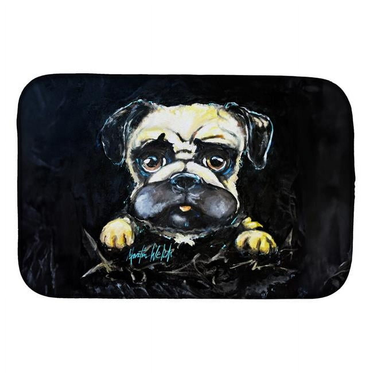 Carolines Treasures MW2113DDM 21 x 14 in. Pug It Out Dish Drying Mat