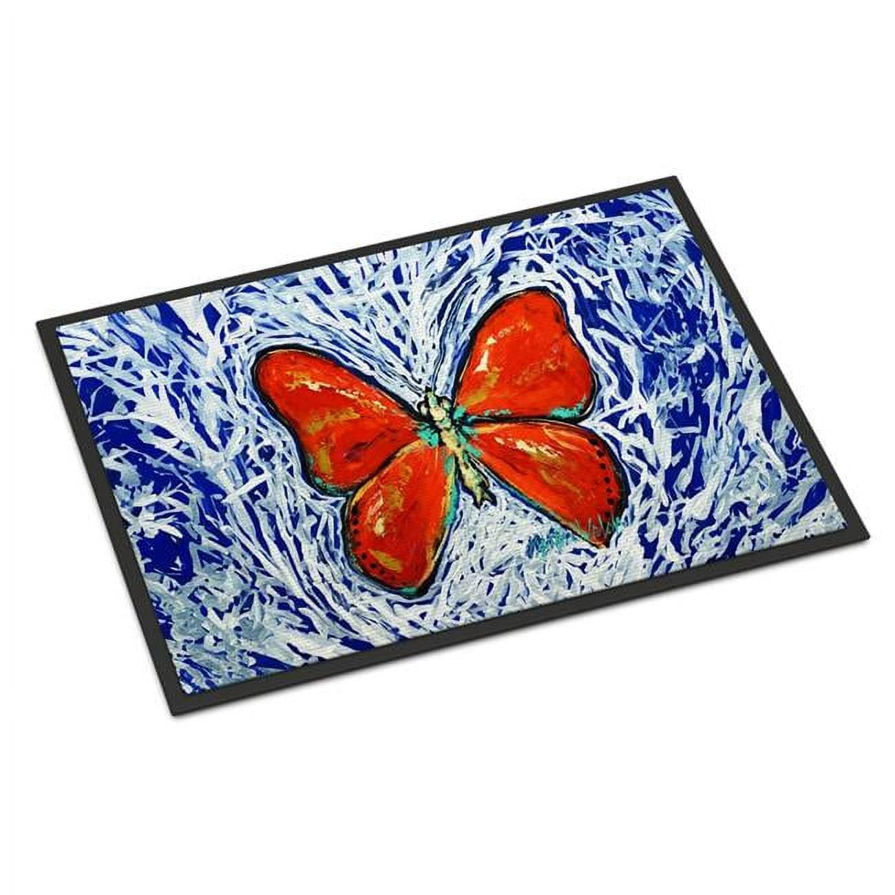Carolines Treasures MW2116MAT 18 x 27 in. Red Glider Butterfly Doormat