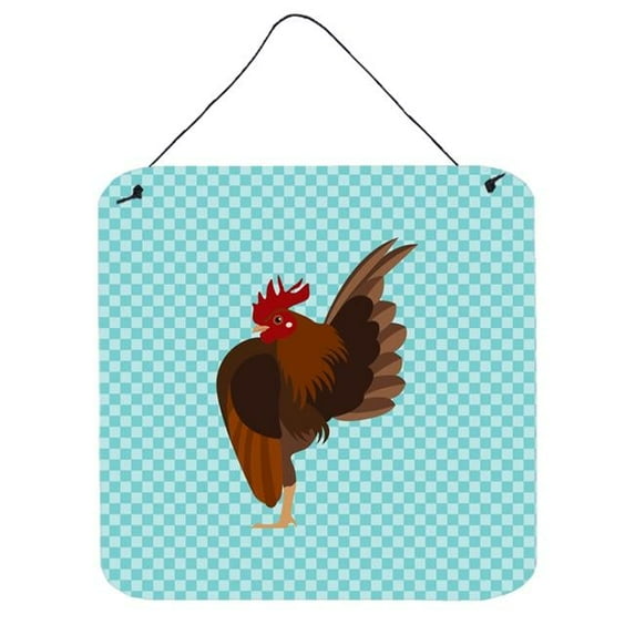 Carolines Treasures Malaysian Serama Chicken Blue Check Wall or Door Hanging Prints 6x6 multicolor