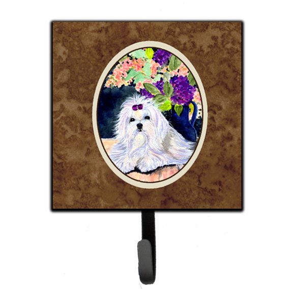 Carolines Treasures Maltese Leash or Key Holder Single Hook multicolor