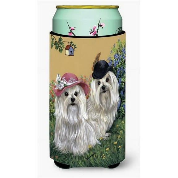 Carolines Treasures Maltese Mr and Mrs Tall Boy Hugger Tall Boy multicolor