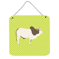 Carolines Treasures BB7656DS66 Malvi Cow Green Wall or Door Hanging Prints, 6 x 6 in.