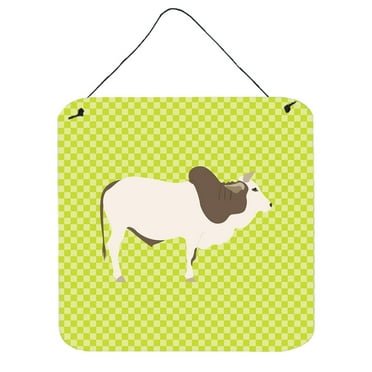 Carolines Treasures BB7656DS66 Malvi Cow Green Wall or Door Hanging Prints, 6 x 6 in.