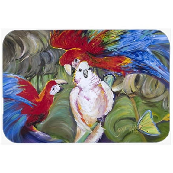 Carolines Treasures Menage-A-Trois Parrots Glass Cutting Board, Large