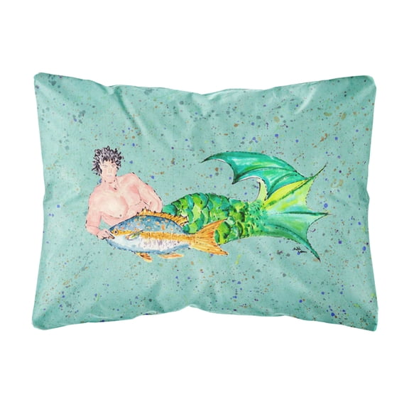 Carolines Treasures Merman Canvas Fabric Decorative Pillow 12HX16W multicolor