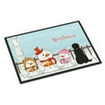 thumbnail image 1 of Merry Christmas Carolers Black Russian Terrier Door Mat, 1 of 2