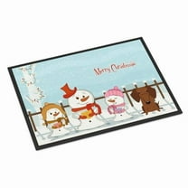 Carolines Treasures Merry Christmas Carolers Dachshund Red Brown Door Mat Indoor Rug or Outdoor Welcome Mat 24x36