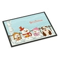 thumbnail image 1 of Carolines Treasures Merry Christmas Carolers English Bulldog Brindle White Door Mat Indoor Rug or Outdoor Welcome Mat, 1 of 2