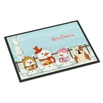 Carolines Treasures Merry Christmas Carolers English Bulldog Fawn White Door Mat Indoor Rug or Outdoor Welcome Mat 24x36