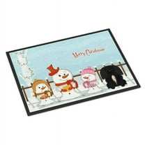 Carolines Treasures Merry Christmas Carolers Pekingnese Black Door Mat Indoor Rug or Outdoor Welcome Mat 18x27 Doormat