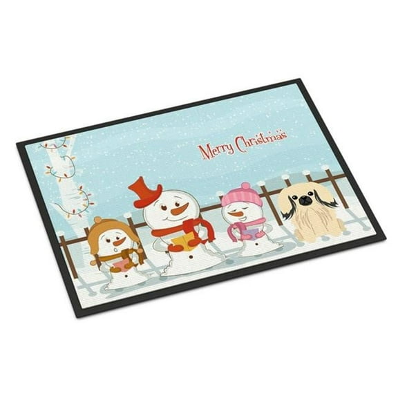Carolines Treasures Merry Christmas Carolers Pekingnese Cream Door Mat Indoor Rug or Outdoor Welcome Mat 24x36 Doormat