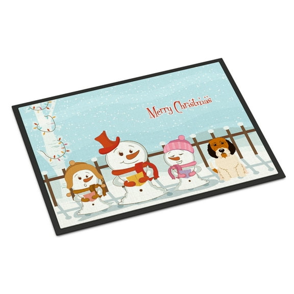 Carolines Treasures Merry Christmas Carolers Petit Basset Griffon Veenden Door Mat Indoor Rug or Outdoor Welcome Mat