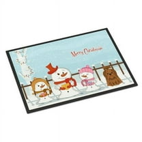 Carolines Treasures Merry Christmas Carolers Shih Tzu Chocolate Door Mat Indoor Rug or Outdoor Welcome Mat 24x36 Doormat