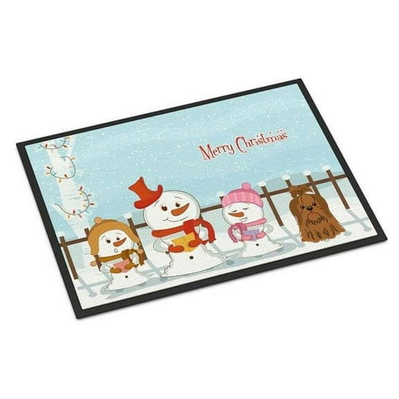 Carolines Treasures Merry Christmas Carolers Shih Tzu Chocolate Door Mat Indoor Rug or Outdoor Welcome Mat 24x36 Doormat