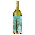 thumbnail image 1 of Carolines Treasures BB4215LITERK Merry Christmas Tree Bedlington Terrier Blue Wine Bottle Beverge Insulator Hugger, 1 of 1