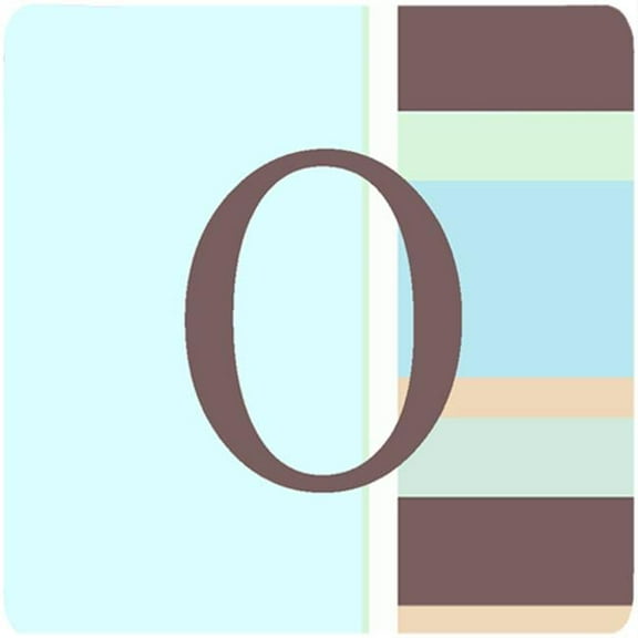 Carolines Treasures  Monogram - Blue Stripes Foam Coasters Initial Letter O- Set Of 4