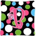 thumbnail image 1 of Carolines Treasures  Monogram Initial B Polkadots and Pink Fabric Decorative Pillow, 1 of 1