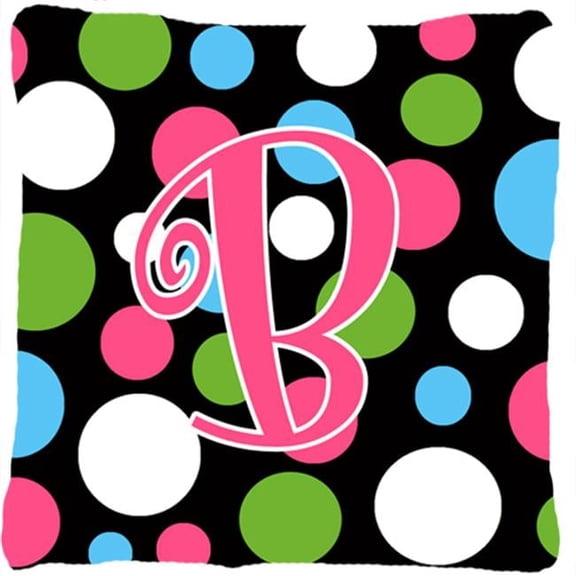 Carolines Treasures  Monogram Initial B Polkadots and Pink Fabric Decorative Pillow