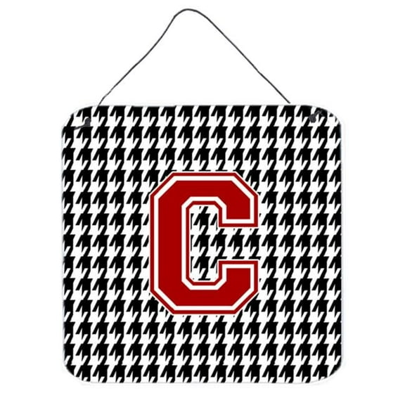 Carolines Treasures Monogram - Initial C Houndstooth Aluminium Metal Wall Or Door Hanging Prints