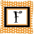 thumbnail image 1 of Carolines Treasures  Monogram Initial F Orange Polkadots Fabric Decorative Pillow, 1 of 1