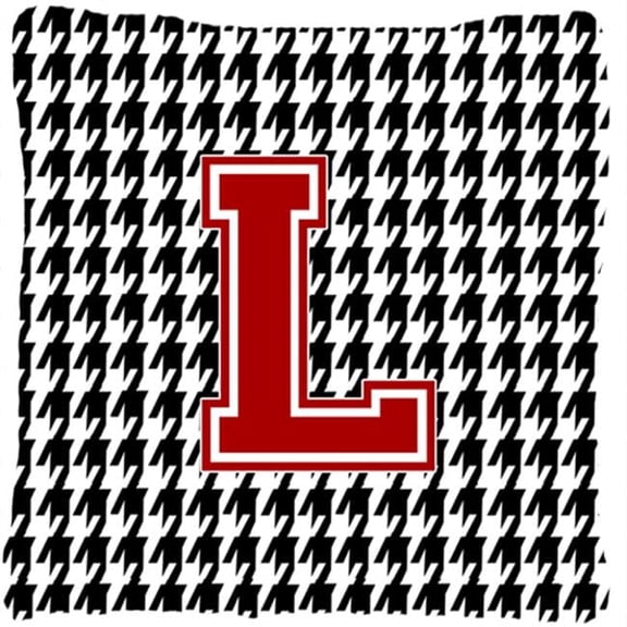 Carolines Treasures Monogram - Initial L Houndstooth Decorative Fabric Pillow 14 x 14 in.