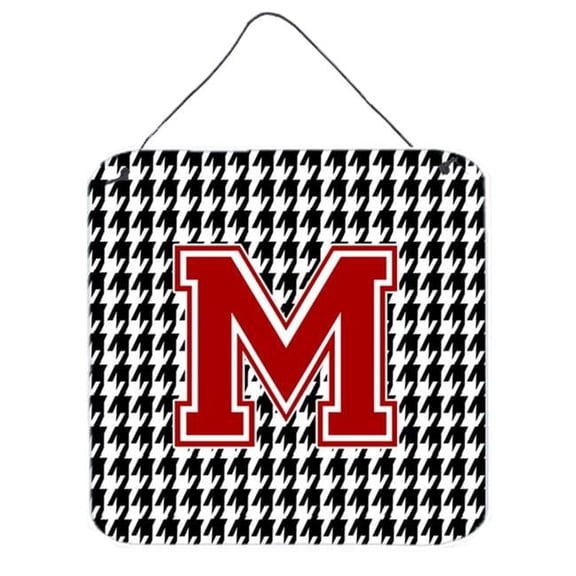 Carolines Treasures Monogram - Initial M Houndstooth Aluminium Metal Wall Or Door Hanging Prints