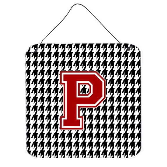 Carolines Treasures Monogram - Initial P Houndstooth Aluminium Metal Wall Or Door Hanging Prints