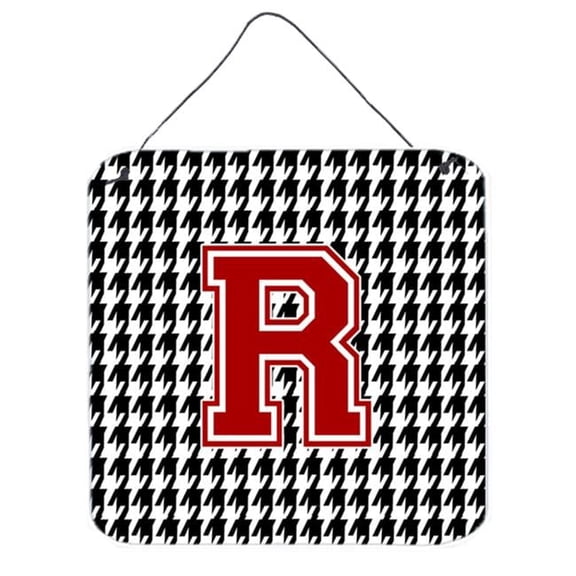 Carolines Treasures Monogram - Initial R Houndstooth Aluminium Metal Wall Or Door Hanging Prints