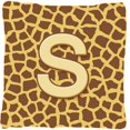 thumbnail image 1 of Carolines Treasures  Monogram Initial S Giraffe Decorative Fabric Pillow - 14 x 14 in., 1 of 1
