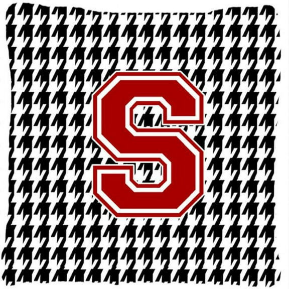 Carolines Treasures Monogram - Initial S Houndstooth Decorative Fabric Pillow - 14 x 14 in.