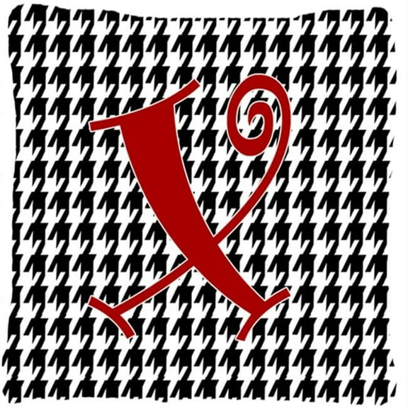 Carolines Treasures  Monogram Initial X Houndstooth Black Fabric Decorative Pillow