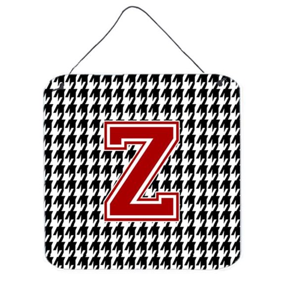 Carolines Treasures Monogram - Initial Z Houndstooth Aluminium Metal Wall Or Door Hanging Prints