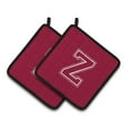 thumbnail image 1 of Carolines Treasures  Monogram Initial Z Maroon & White Pair of Pot Holders, 1 of 1