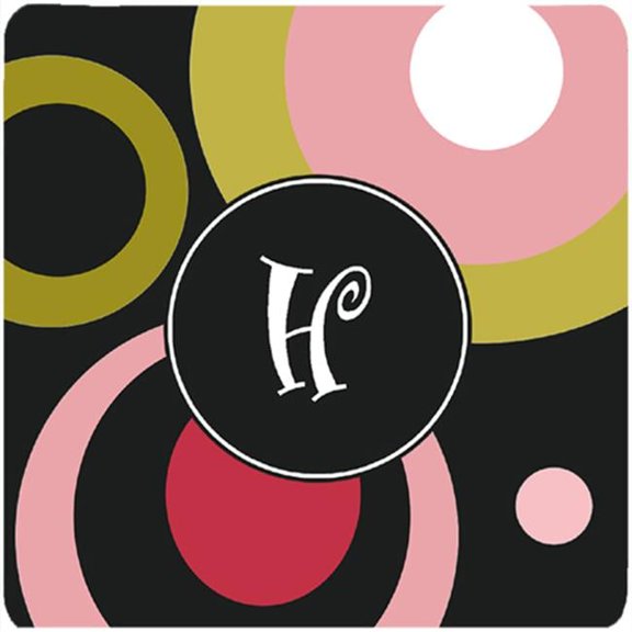 Carolines Treasures Monogram - Retro In Black Foam Coasters - Set Of 4- 3.5 x 3.5 In.