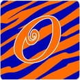 thumbnail image 1 of Carolines Treasures  Monogram - Tiger Stripe Blue and Orange Foam Coasters Initial Letter O, 1 of 1