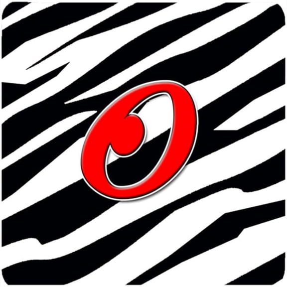 Carolines Treasures Monogram - Zebra Red Foam Coasters- Initial Letter O - Set 4- 3.5 x 3.5 In.