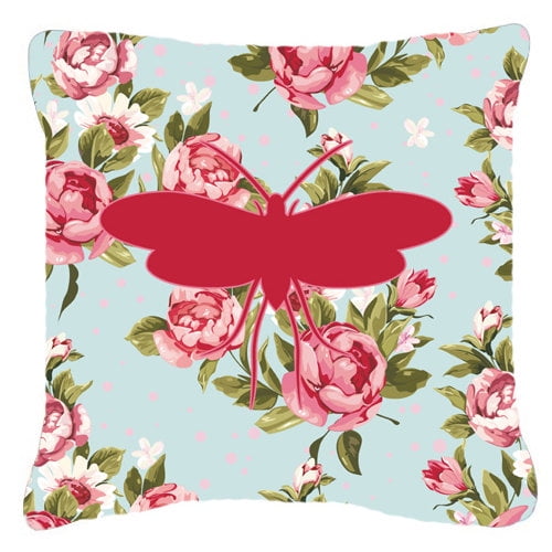 Carolines Treasures Moth Shabby Chic Roses Canvas Fabric Decorative Outdoor Pillow