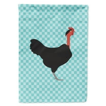 Caroline's Treasures BB8013GF Naked Neck Chicken Blue Check Flag Garden Size , Small, multicolor