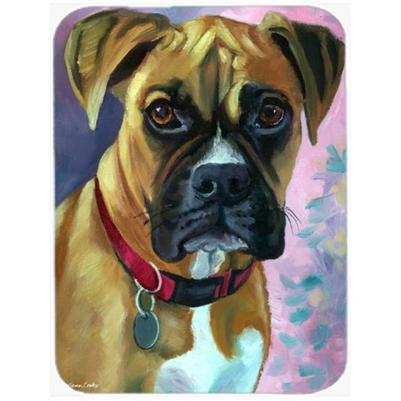 Carolines Treasures Natural Fawn Boxer Glass Cutting Board, Large