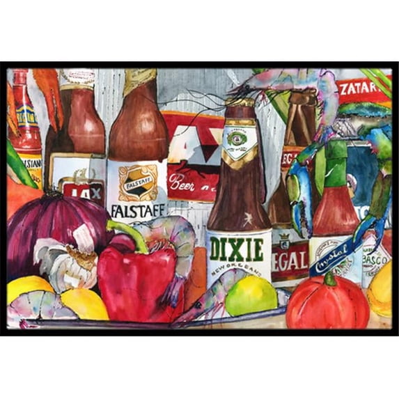 Carolines Treasures New Orleans Beers and Spices Indoor Or Outdoor Mat - 18 x 27 in.