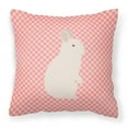 thumbnail image 1 of Carolines Treasures BB7965PW1818 New Zealand White Rabbit Pink Check Fabric Decorative Pillow, 18 x 18 in., 1 of 2