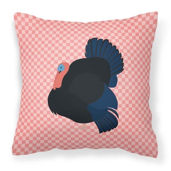 Carolines Treasures BB7985PW1818 Norfolk Black Turkey Pink Check Fabric Decorative Pillow, 18 x 18 in.