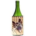 thumbnail image 1 of Carolines Treasures  Norwegian Elkhound Fall Leaves Portrait Wine Bottle Hugger, 1 of 1
