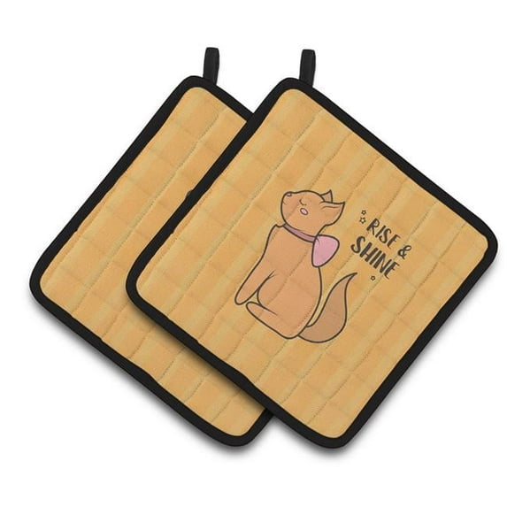 Carolines Treasures Nursery Rise & Shine Cat Pair of Pot Holders