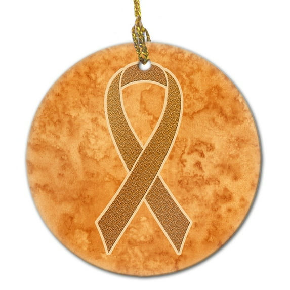 Carolines Treasures AN1204CO1 Orange Ribbon Leukemia Awareness Ceramic Ornament