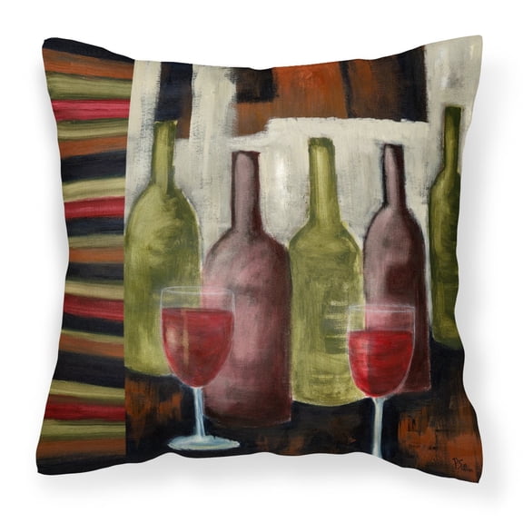 Carolines Treasures PET216APW1414 Red Wine by Petrina Sutton Fabric Decorative Pillow, 14Hx14W, multicolor