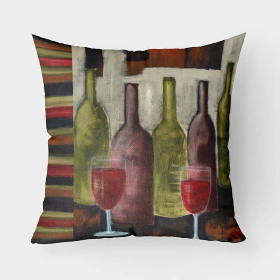 Carolines Treasures PET216APW1818 Red Wine by Petrina Sutton Fabric Decorative Pillow 18HX18W multicolor
