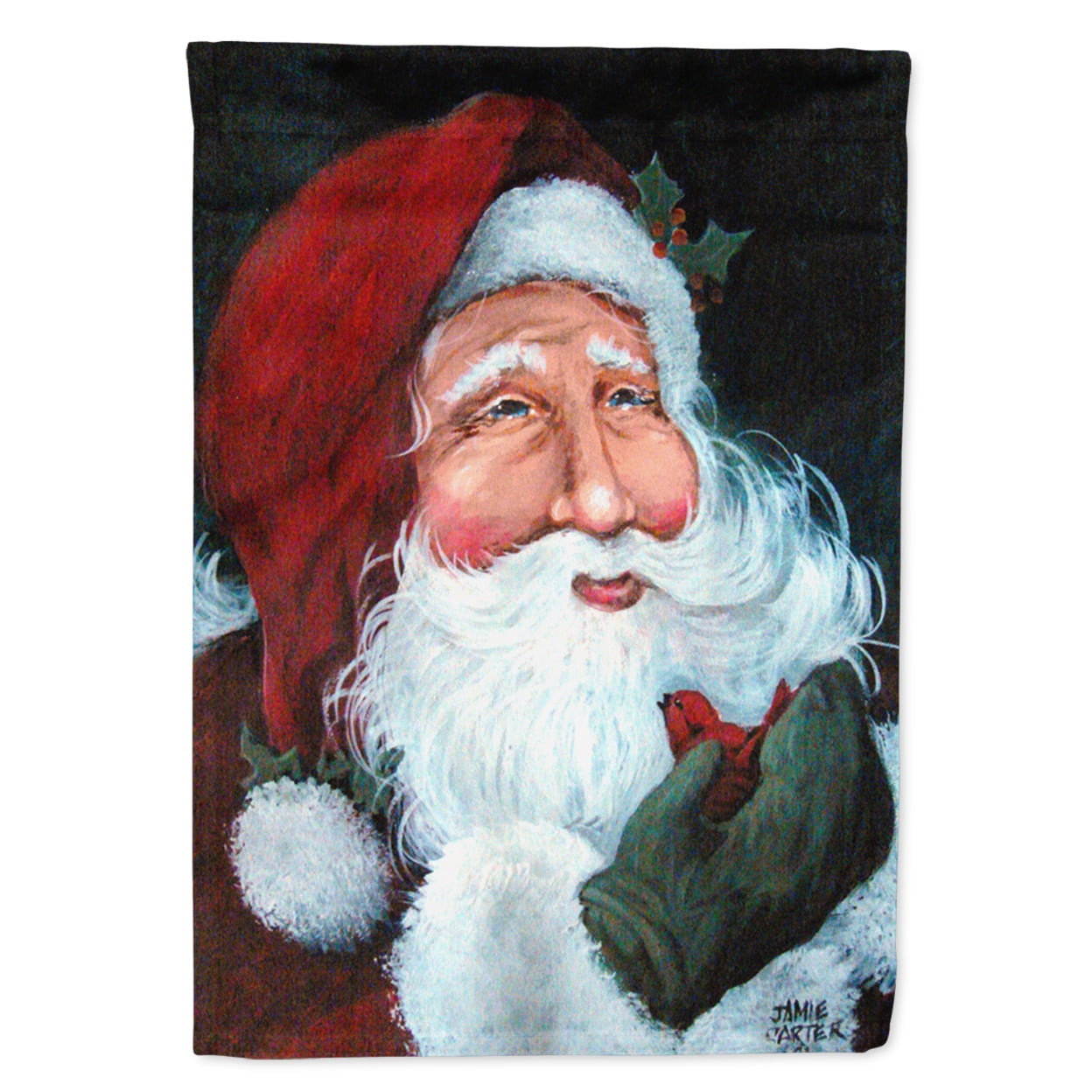 Carolines Treasures PJC1001CHF A Little Bird Told Me Santa Claus Flag Canvas House Size Large multicolor