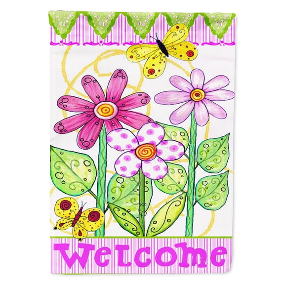 Flower Welcome Garden Flag